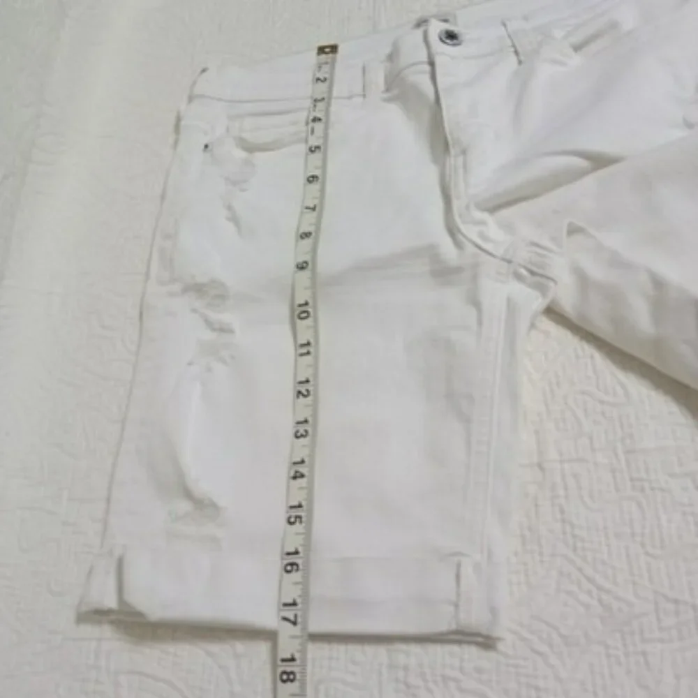 Sneak Peek Bermuda Denim Cuffed High Rise Pocket Summer Beach Size M Womens